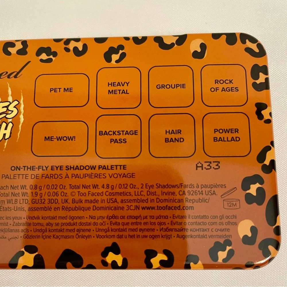 Too Faced Kitty Likes to Scratch On-the-Fly Eyeshadow Palette, NWT